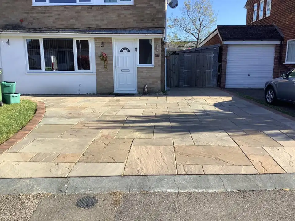 Sandstone paved driveway